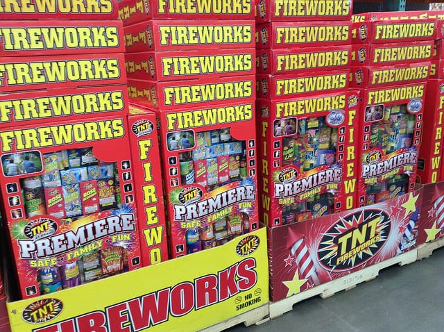 fireworks in boxes