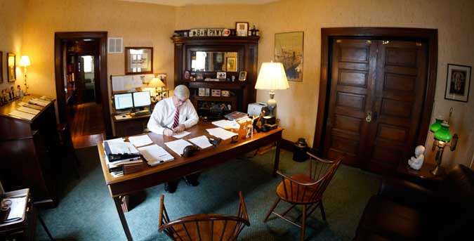 Peter Burnett in his office.