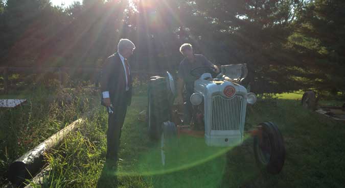 Peter Burnett with antique tractor