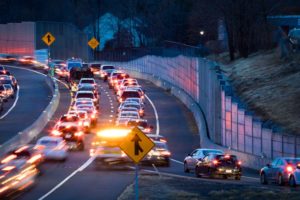 Heavy Traffic Merging Tysons Corner Virginia USA