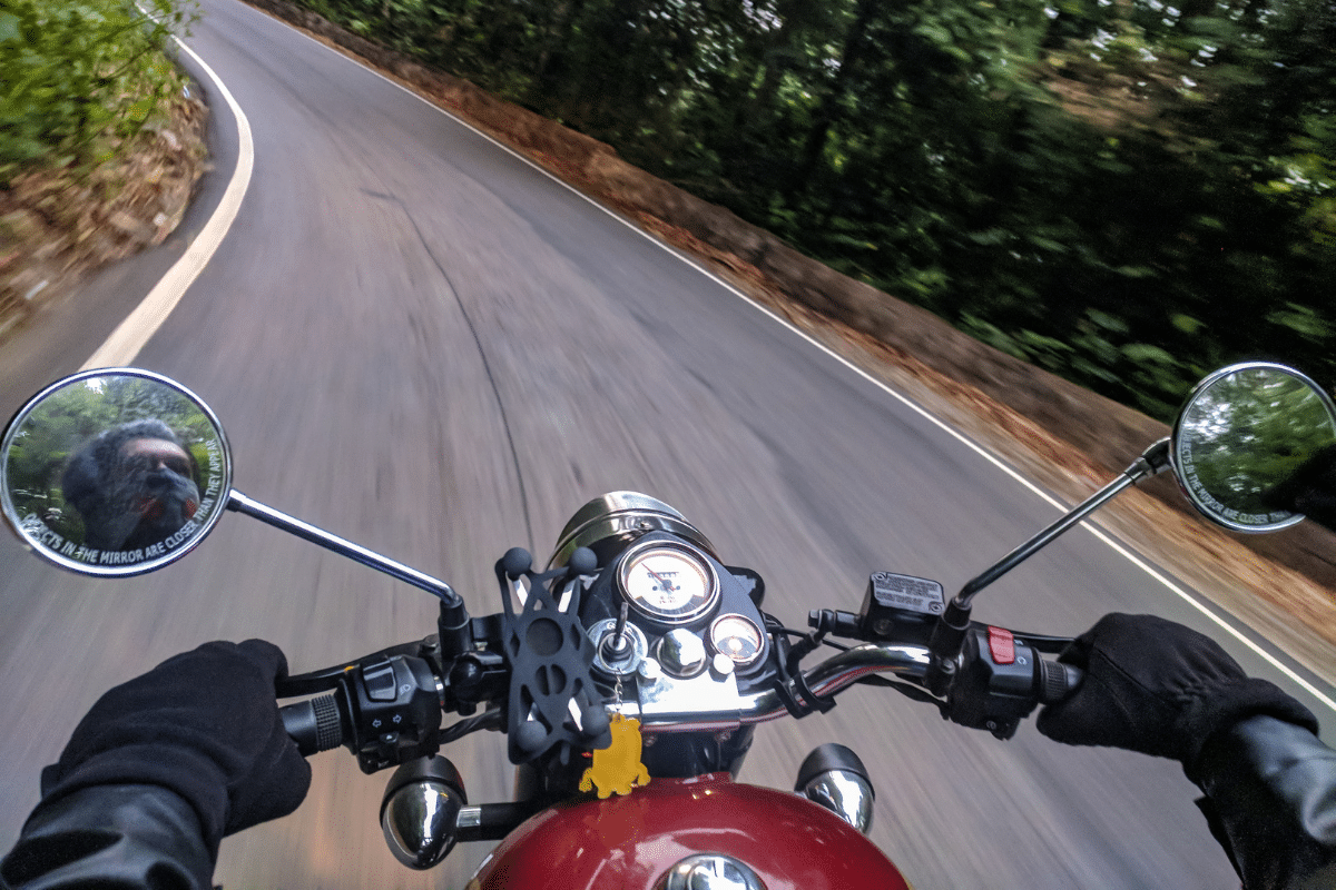 driver perspective riding motorcycle