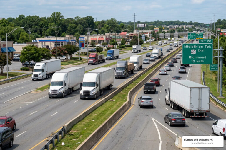Midlothian Turnpike commercial truck traffic Virginia