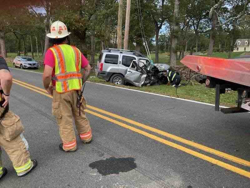 car accident scene on a busy Virginia highway near Chesterfield County