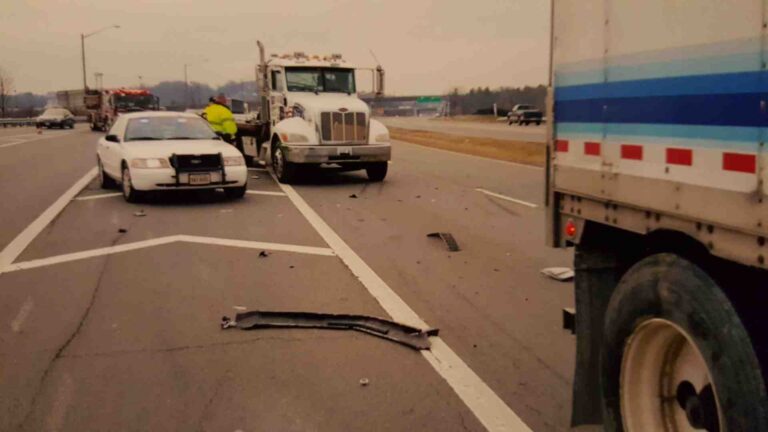 emergency responders at a crash scene in Chesterfield County - big rig accident chesterfield va